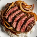 A plate of chinese pepper steak with oni fq9jgdgxtccskh jeg0vua scalfda4r sitrwl zkveg